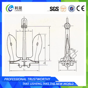 US Casting Steel Stockless Marine Bootsanker